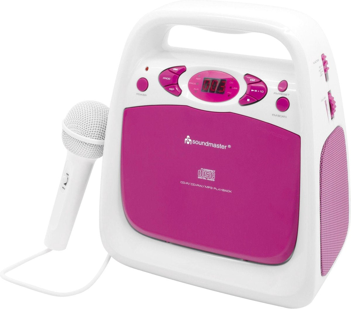 Soundmaster KCD50PI Draagbare Sing a Long CD/USB speler met radio