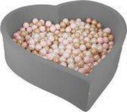 Hartvormige Ballenbad 138x128x40 Grijs - Ballenbad baby - Ballenbad Hartvormig - Ballenbad Misioo - Ballenbak baby - Ballenbak - Luxe ballenbak voor kinderen - Luxe ballenbad voor kinderen - Ballenbad
