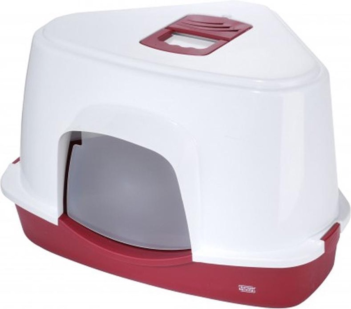 Ebi Canto Jumbo Hoekkattenbak - Rood/Wit - 56 x 70 x 46 cm