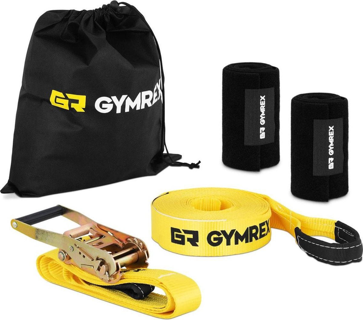 Gymrex Slackline - 13 m - ratel - boombescherming