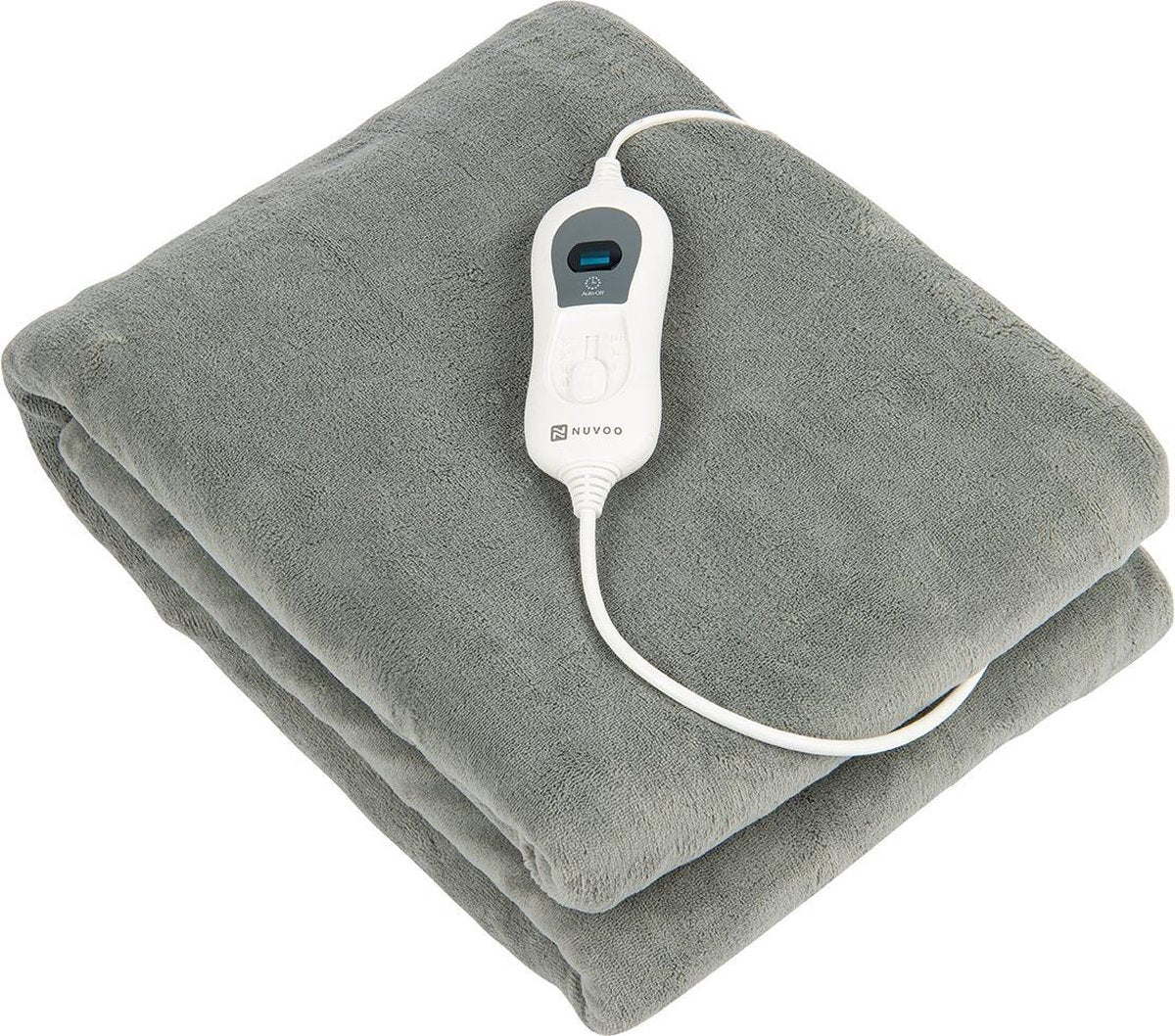 Nuvoo Elektrische Bovendeken - 160x120 cm - Automatische Uitschakeling - Oververhittingsbescherming - 3 Standen - 1 Persoons - Warmtedeken Licht Grijs