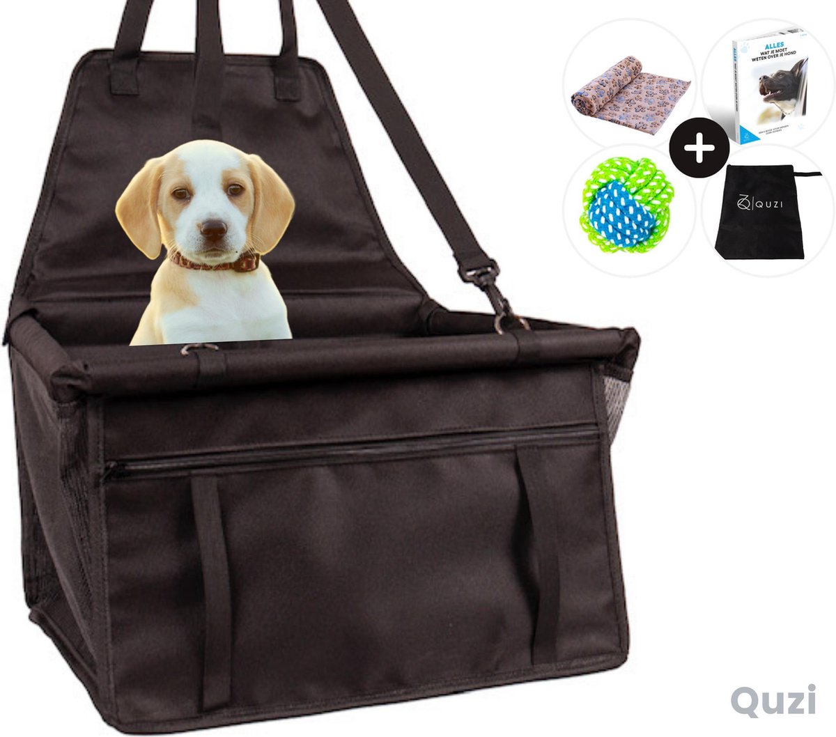 Autostoel Hond Opvouwbaar & Waterdicht voor Onderweg - Hondenmand Auto - Autobench - Hondenstoel - Incl. e-book