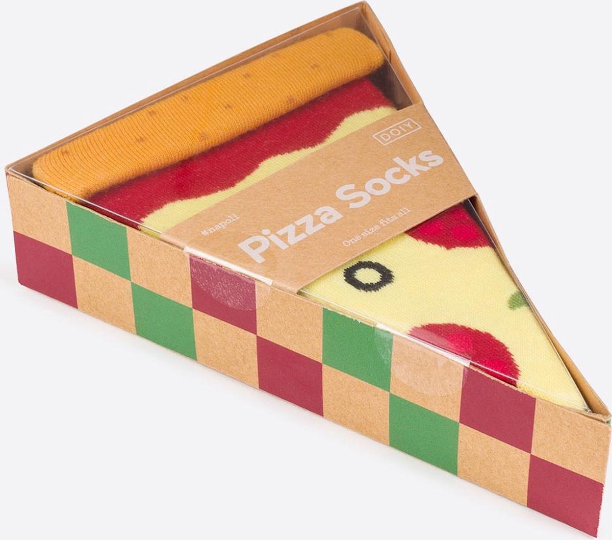 DOIY Sokken Pizza Socks Oranje Maat:One size fits all