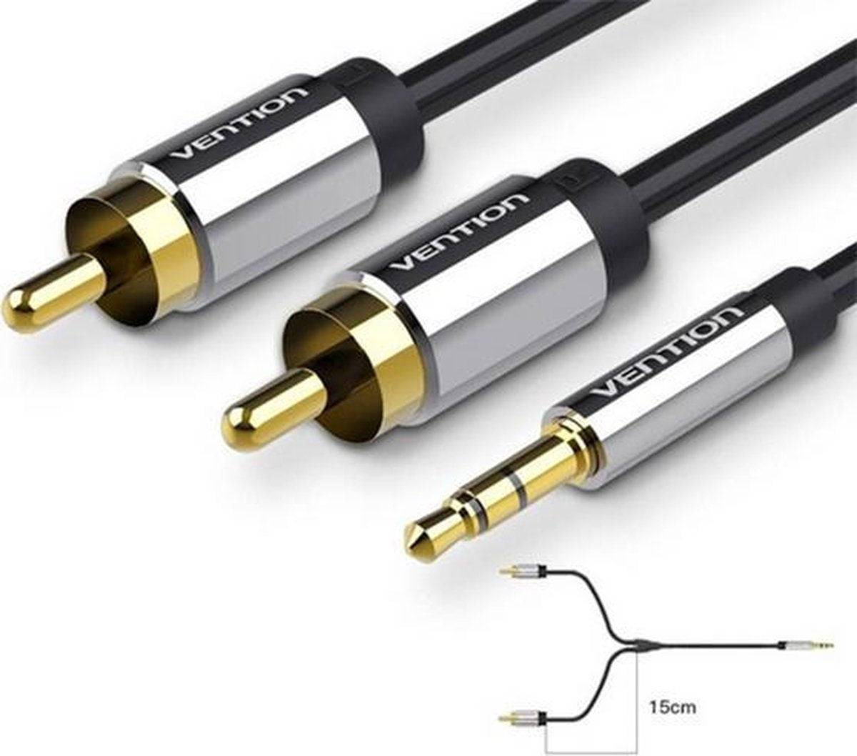 Audio kabel 3.5mm Jack naar 2x RCA Audio / 2 meter