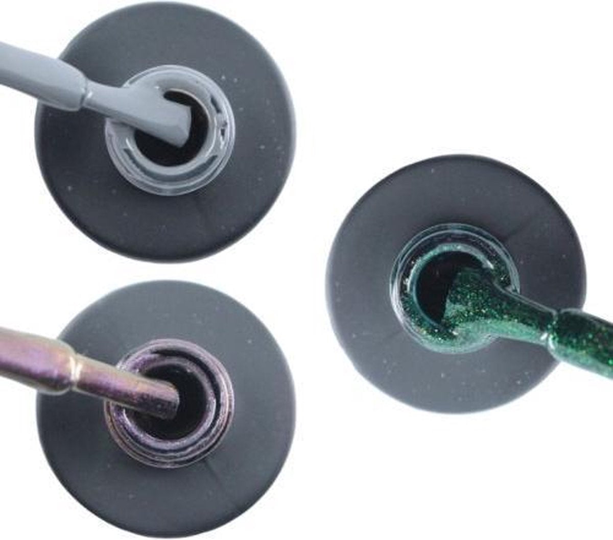 Influence Gellac 3 x 10 ml - GRUMPYGREY & VIOLETCATEYE & GUILTYGREEN - UV / LED Gellak - Gel nagellak - Gel lak - Grijs Paars / glitter / blauw Groen