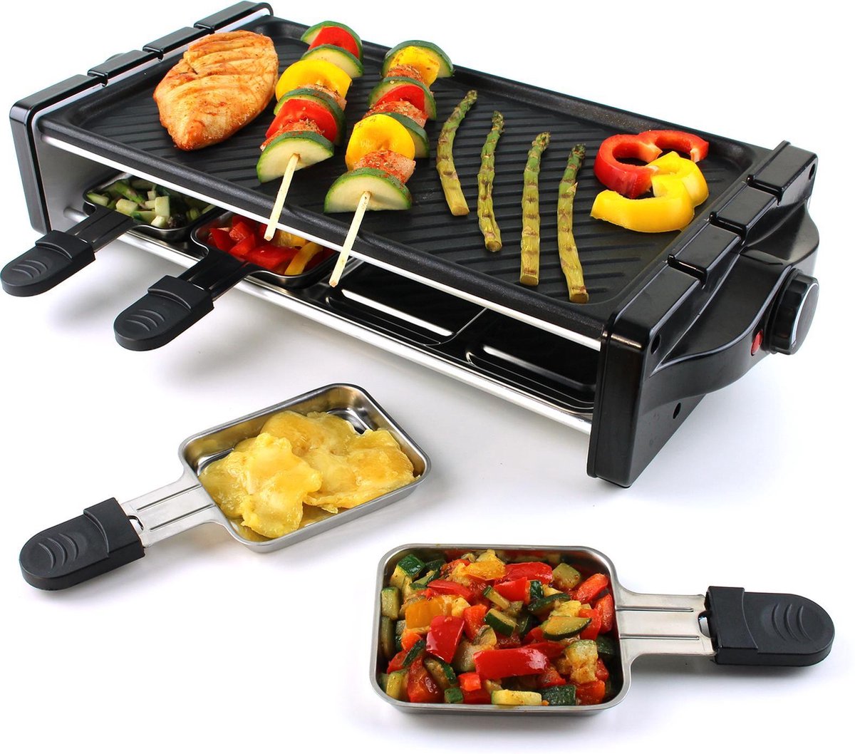 JAP Appliances EG96 Gourmetset Electrisch - Grillplaat - Gourmetstel - 8 personen