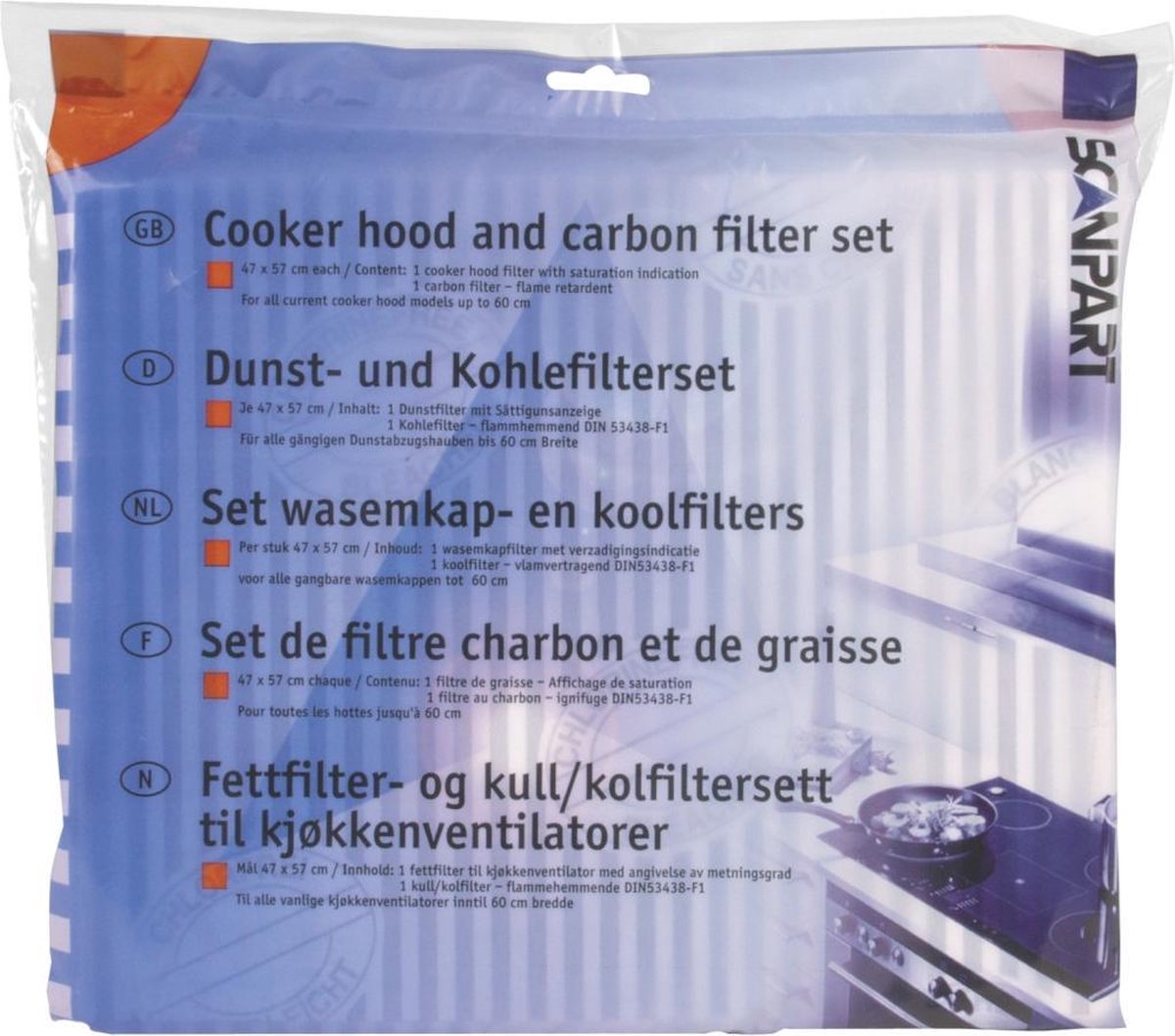 Scanpart 1530050015 L046 Universeel Koolstof en Vetfilter 47x57