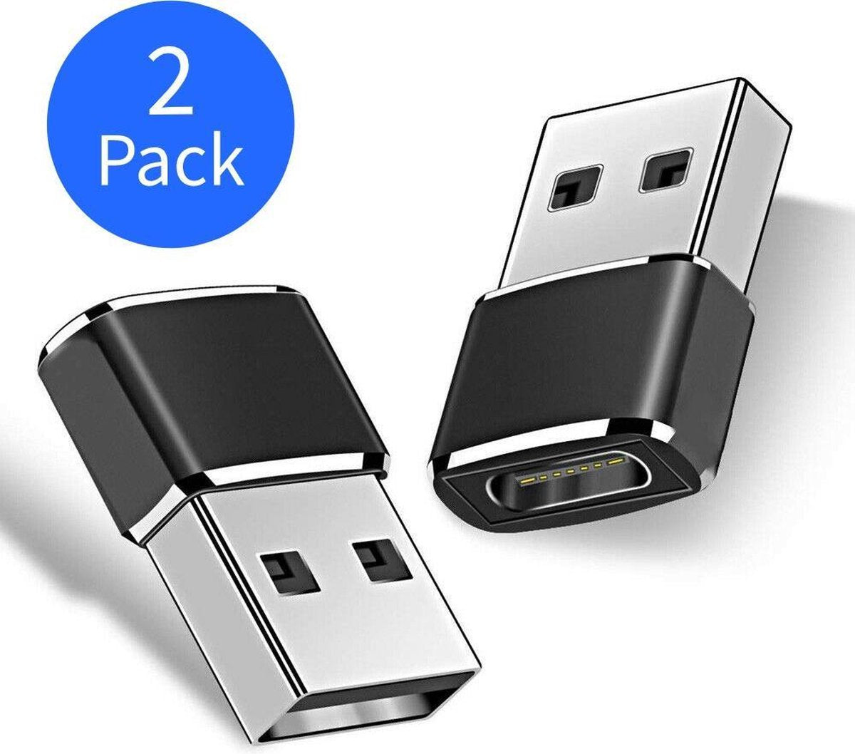 CFO Goods - USB-A naar USB-C 3.1 Converter - Zwart - 2-Pack