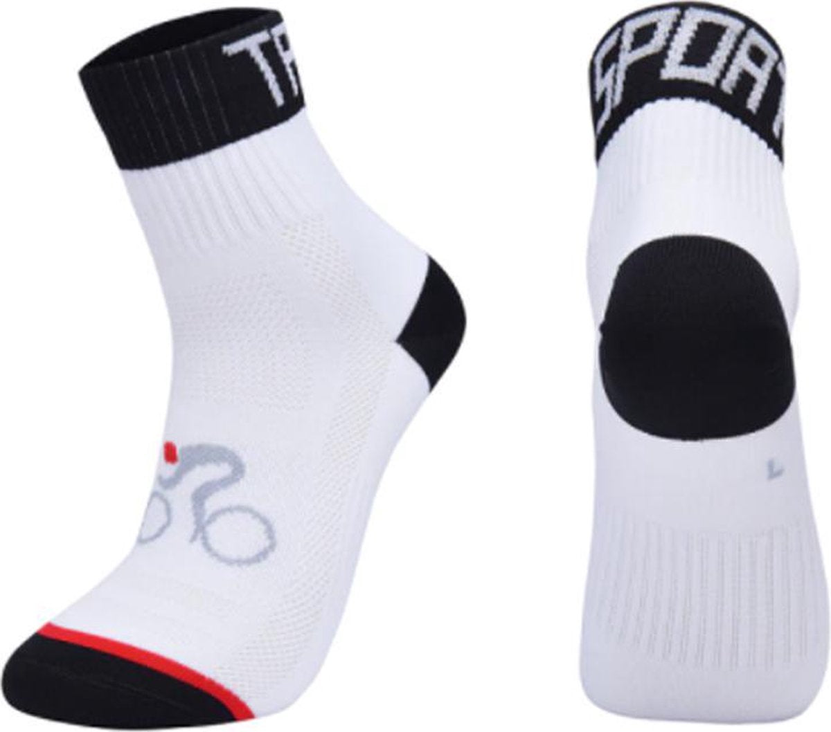 Wielrensokken Maat 39-42 Wit - Unisex - Outdoor Sokken - Sportsokken - 1 paar - Wielrennen - Fietsen - Wandelen