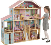 KidKraft Grand View Mansion Poppenhuis met gemakkelijke EZ Kraft Assembly™