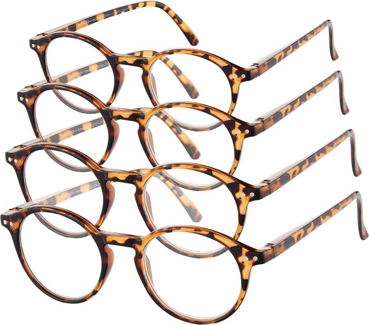 Etos Leesbril Rond Bruin +2 - 4 stuks