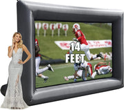 Outdoor canvas opblaasbaar projectiescherm 14 ft draagbaar buitenprojectiescherm voor buiten- en binnenfilm
