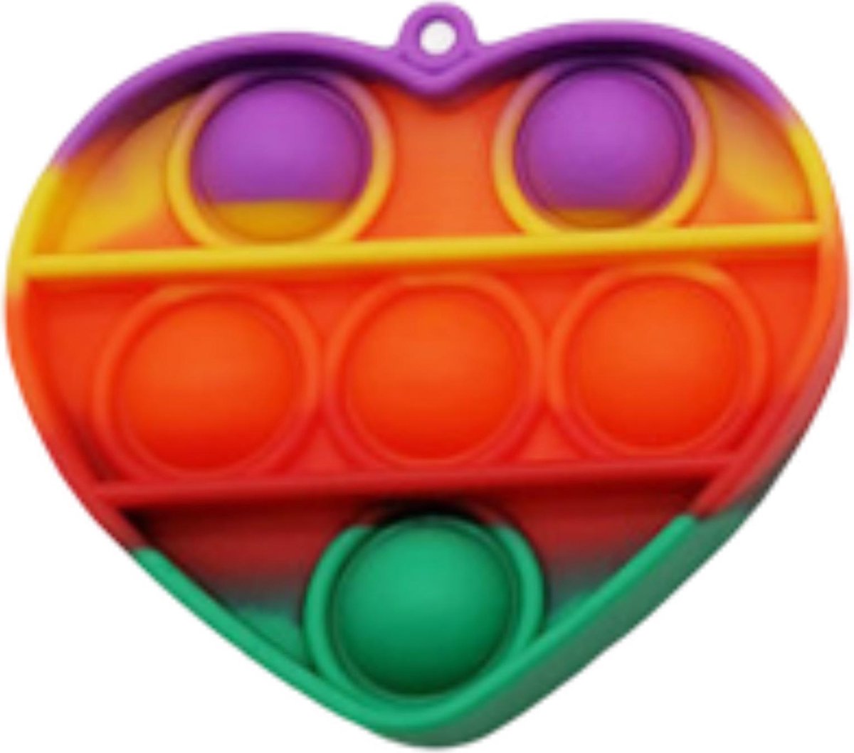 Fidget - Pop it - mini - Sleutelhanger - Hartje - Regenboog - Bekend van Tiktok