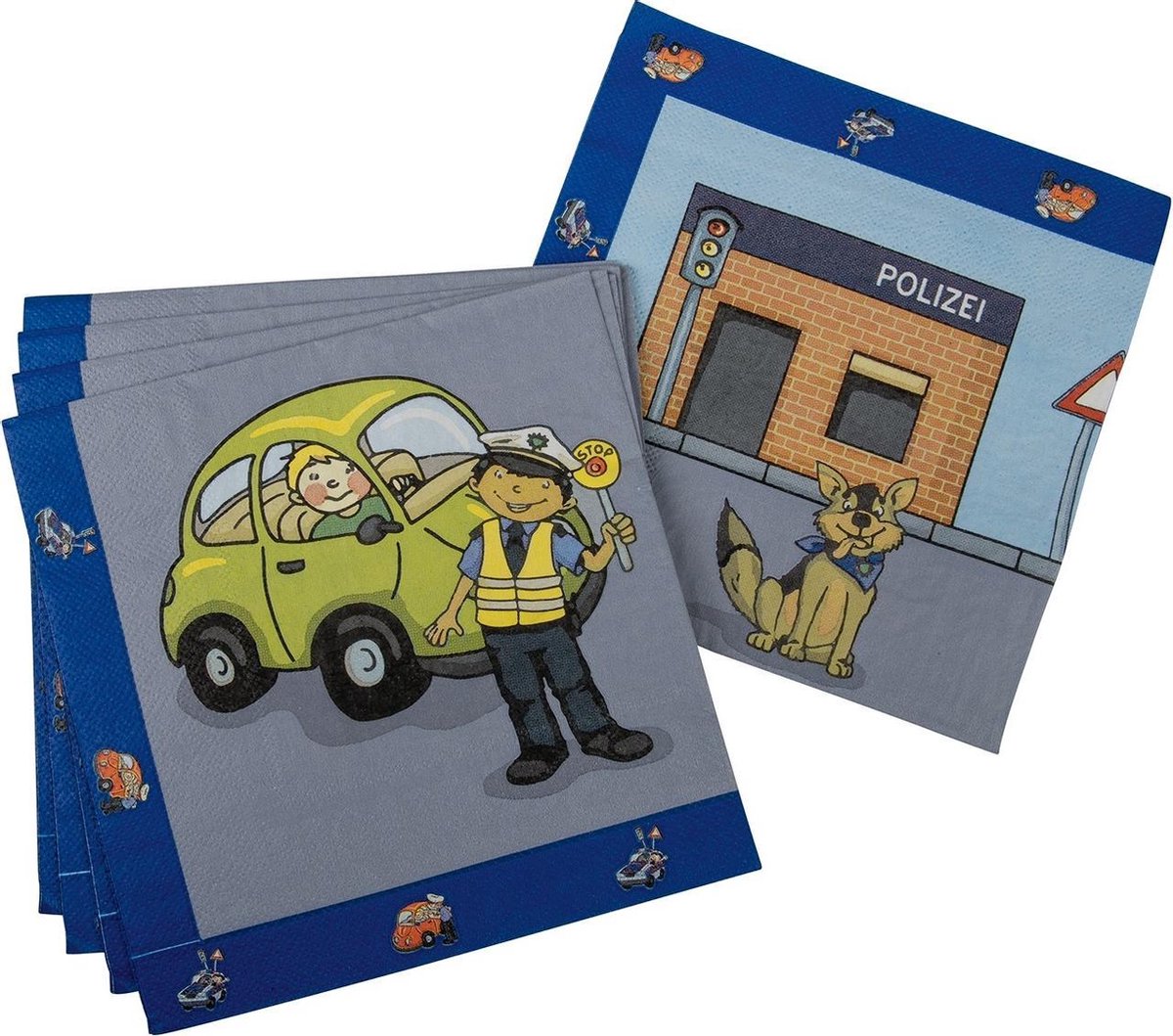 Tib Servetten Politie 33 X 33 Cm Papier Grijs/blauw 20 Stuks