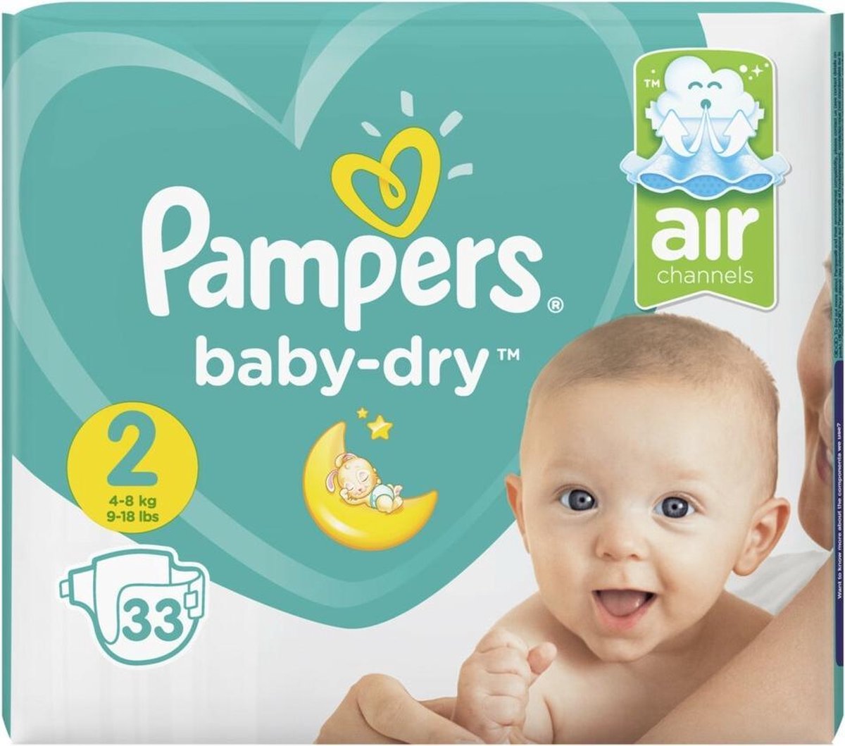 4x Pampers Baby Dry Luiers Maat 2 (4-8 kg) 33 stuks