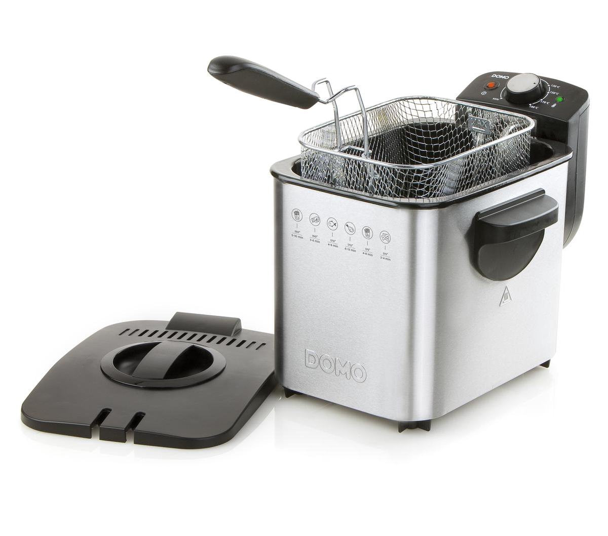 Domo DO507FR - Frituurpan - 4L - 3000W - Koude zone - RVS