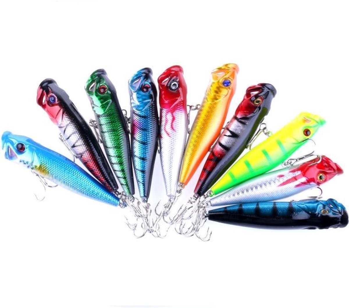 Kunststof kunstmatige Fishing Lures grote mond Popper Bionic visaas met haken