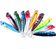 Kunststof kunstmatige Fishing Lures grote mond Popper Bionic visaas met haken