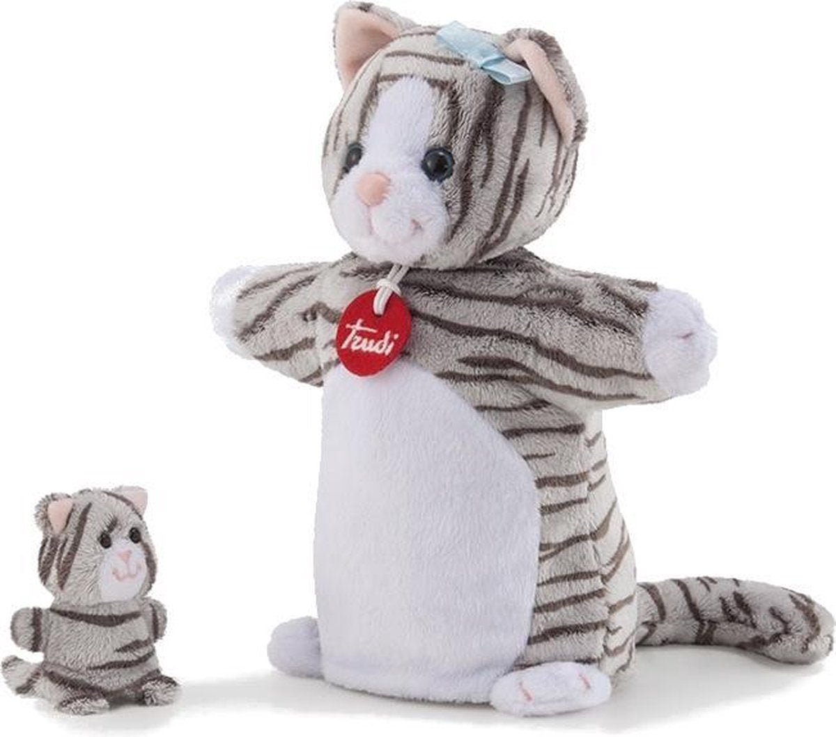 Trudi Hand- En Vingerpop Poes Grijs 23 Cm