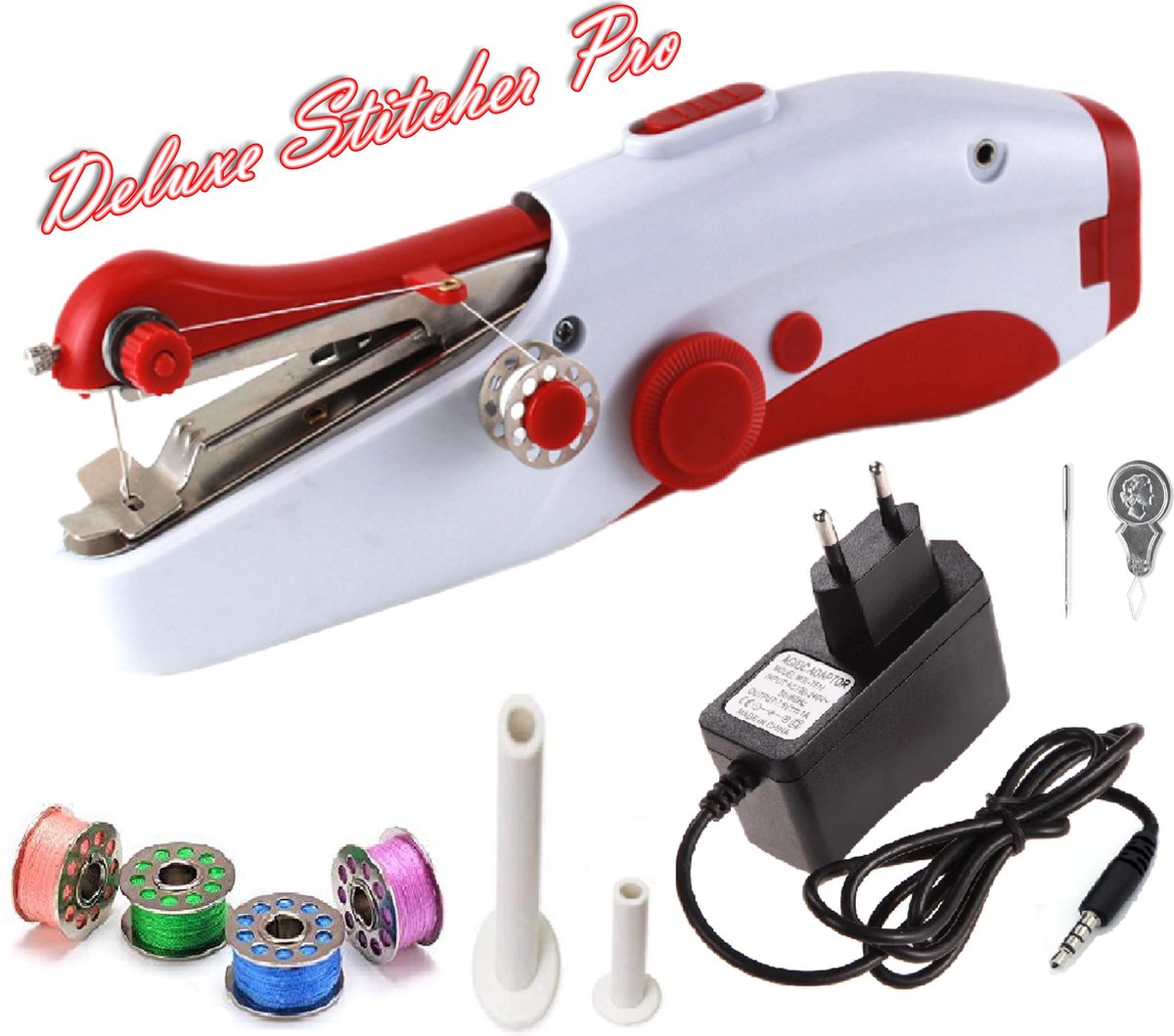 Deluxe Stitcher Pro - PREMIUM Handnaaimachine + Adapter en Accessoires