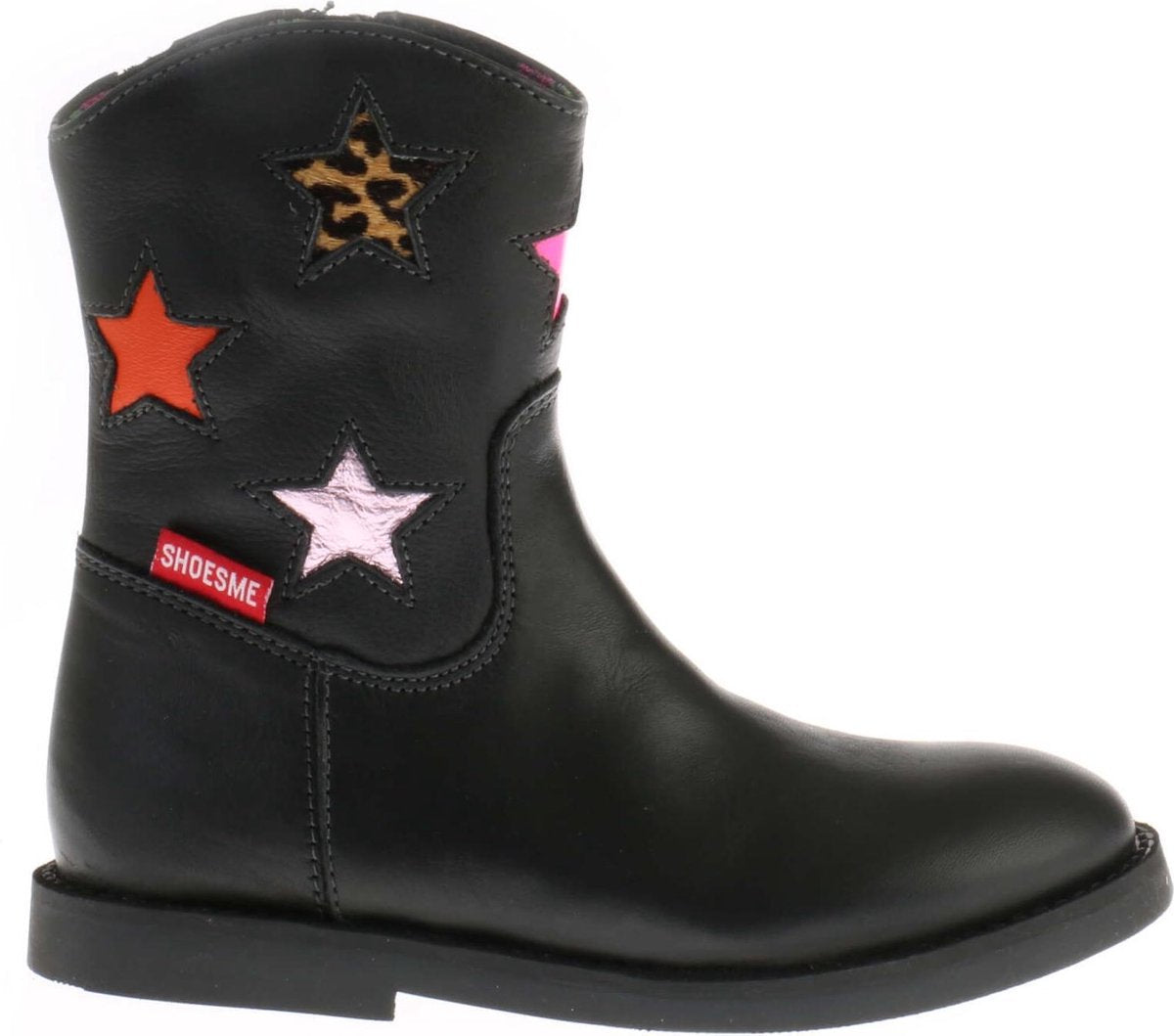 Zwarte Shoesme SI8W079 C Silhouet Enkellaarsjes Sterren - Maat 25