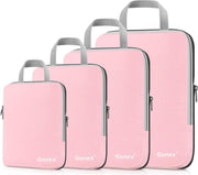 HN® set van 4 opbergboxen - Roze - Inklapbare organizer in verschillende groottes - Kledingorganizer van stevig materiaal - Kledingtas met handvat - Kofferorganizer