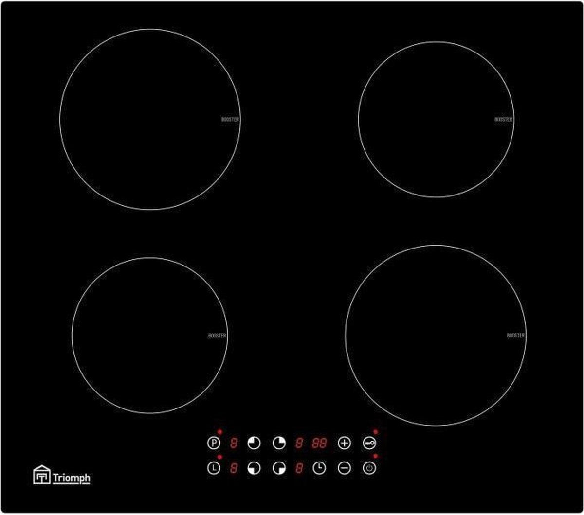 TRIOMPH - TAPI70N - Inductiekookplaat - 4 branders - 7000W - L51cm x D58cm - Zwart