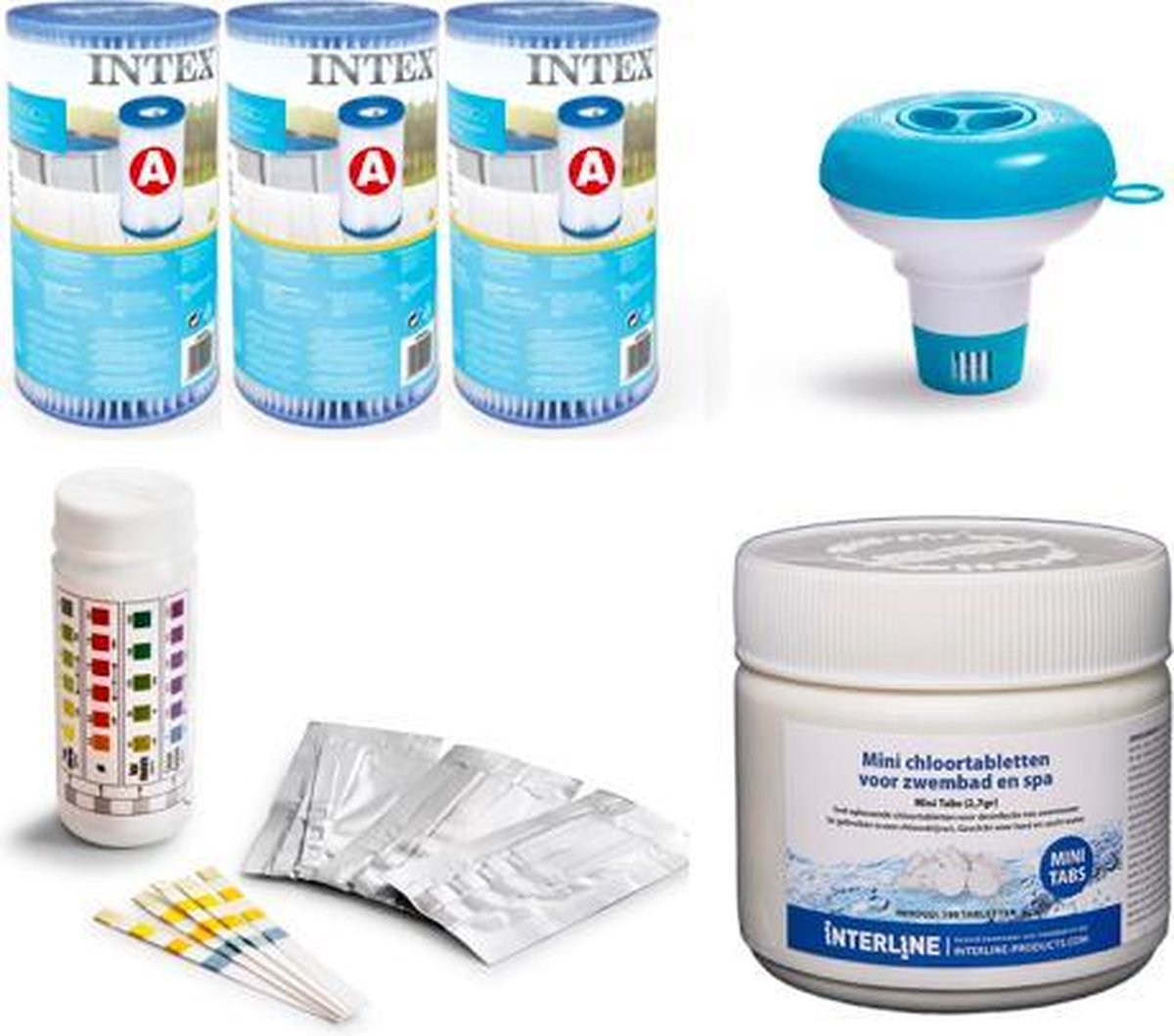 Zwembadonderhoud en Reiniging Bundelpakket incl. 3x Filtercartridges Type A