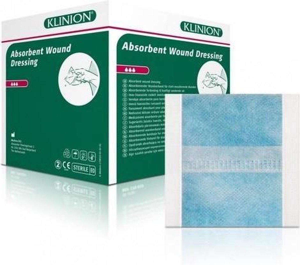 Klinion absorberend wondverband zwaar pulp vulling steriel 20x20cm (15 stuks)