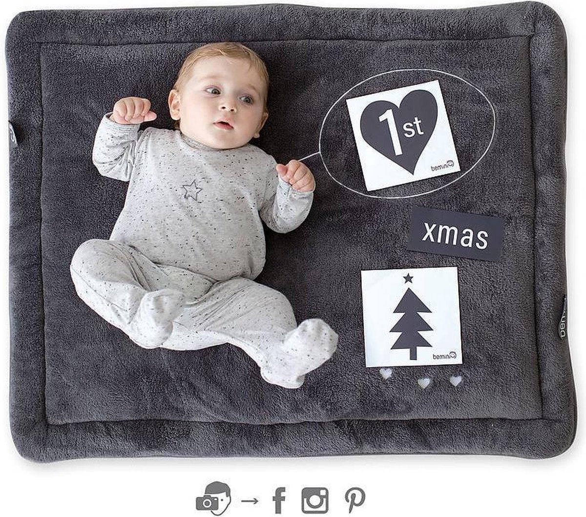 Bemini boxkleed softy INSTA 75 x 95 cm antraciet 75x95cm