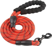 Hondenriem – Hondenlijn – Honden – Lijn – Riem - Nylon - Fijn Handvat – Reflecterend - Rood – 150CM