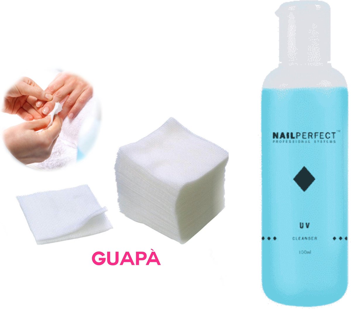 GUAPÀ - Gellak Plaklaag Remover Set voor het verwijderen van de Gel Plaklaag - Nagel UV Cleanser Set