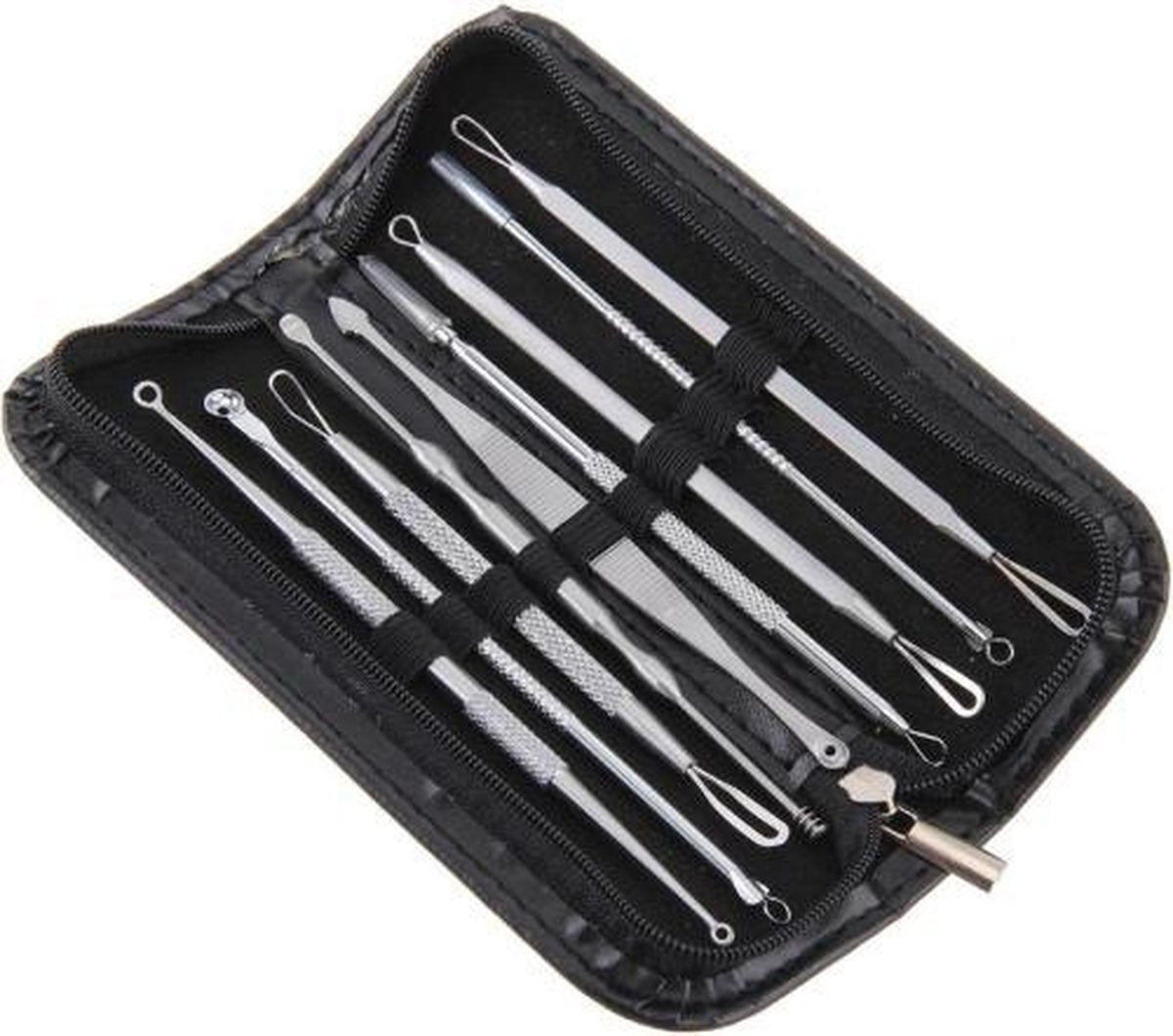 Professionele 9 Delige Mee-eters & Acne Verwijderen Set - RVS Blackhead Killer - Remover Comedonenlepel - Puisten verwijderaar - Comedonendrukker - Mee-eter Lepel