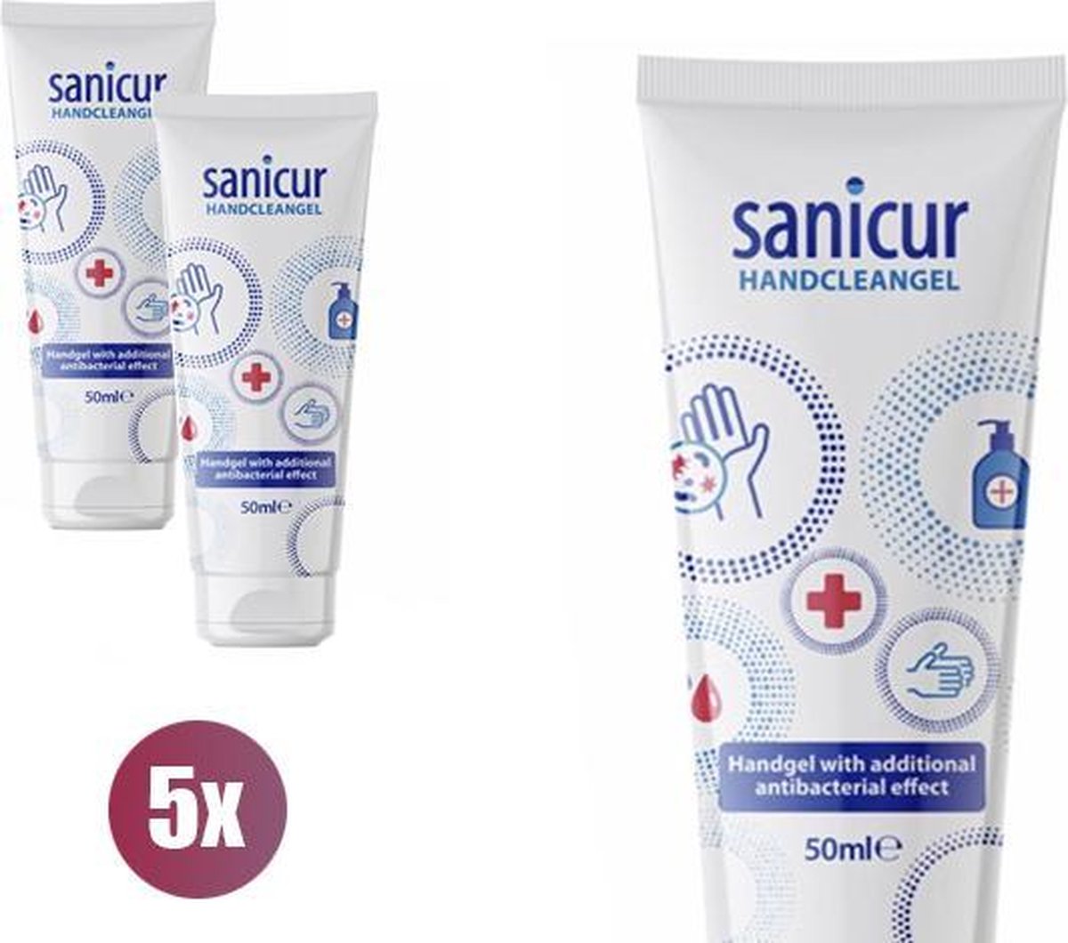 Sanicur SANICUR 50ML HAND GEL 63% - set van 5