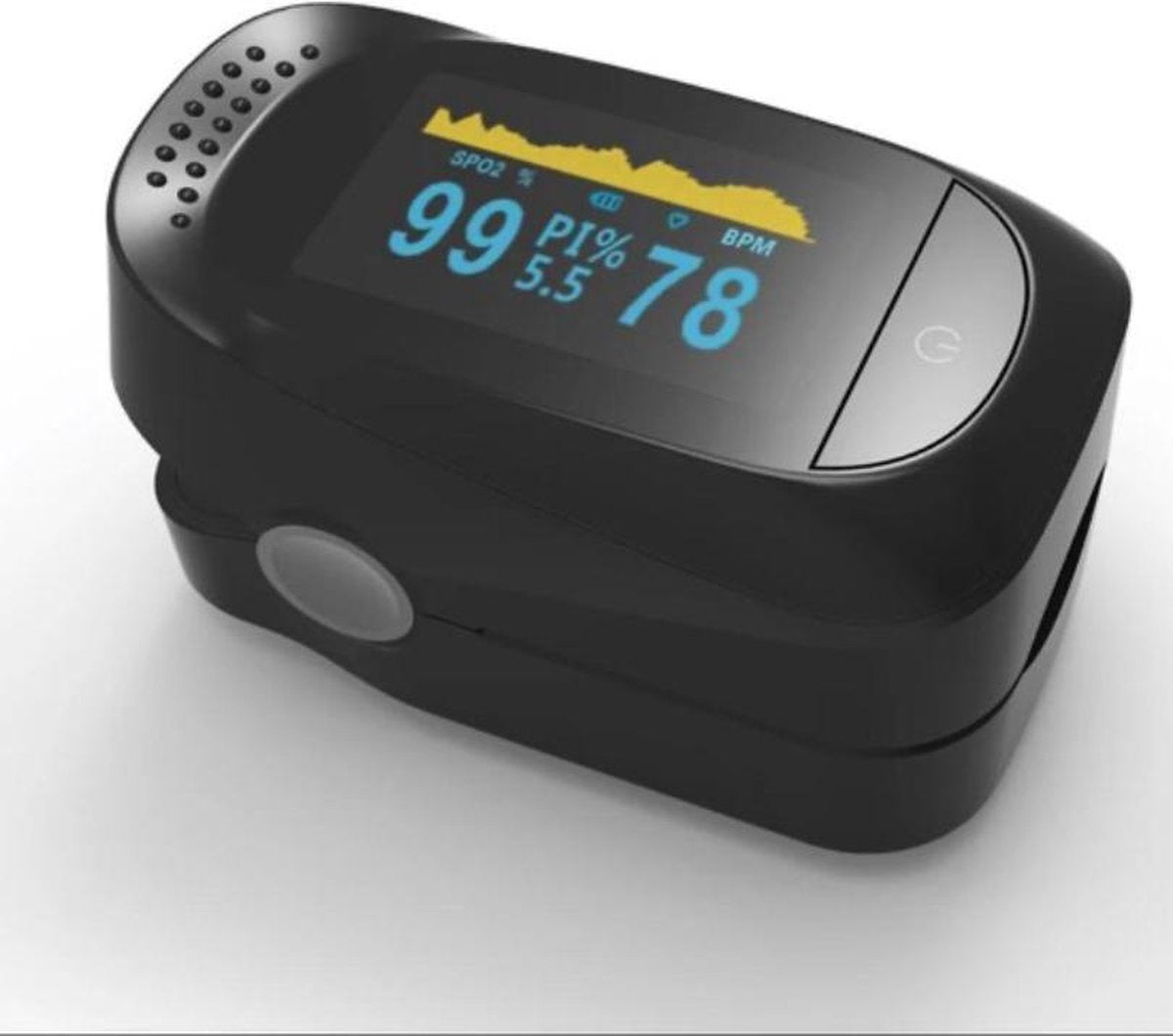 Medicca - Professioneel - Oximeter - Saturatiemeter - Hartslagmeter - Zuurstofmeter - Oximeter Pulse - Digital Fingertip Pulse - Vinger Hartslagmeter - Vinger Zuurstofmeter - Blauw