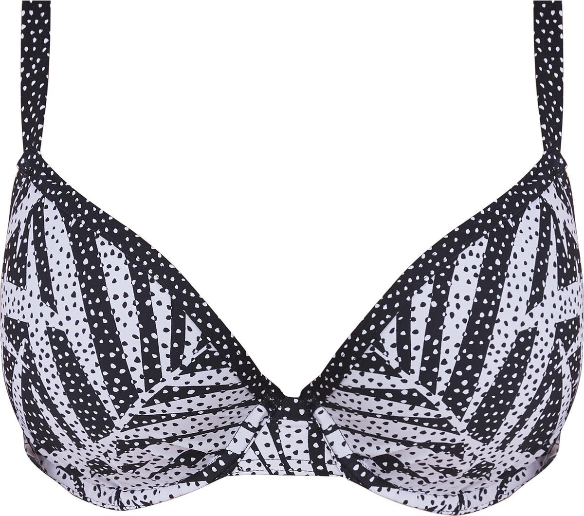 Freya - GEMINI PALM UW Moulded Plunge Bikini Top - MONOCHROME - Vrouwen - Maat 75E