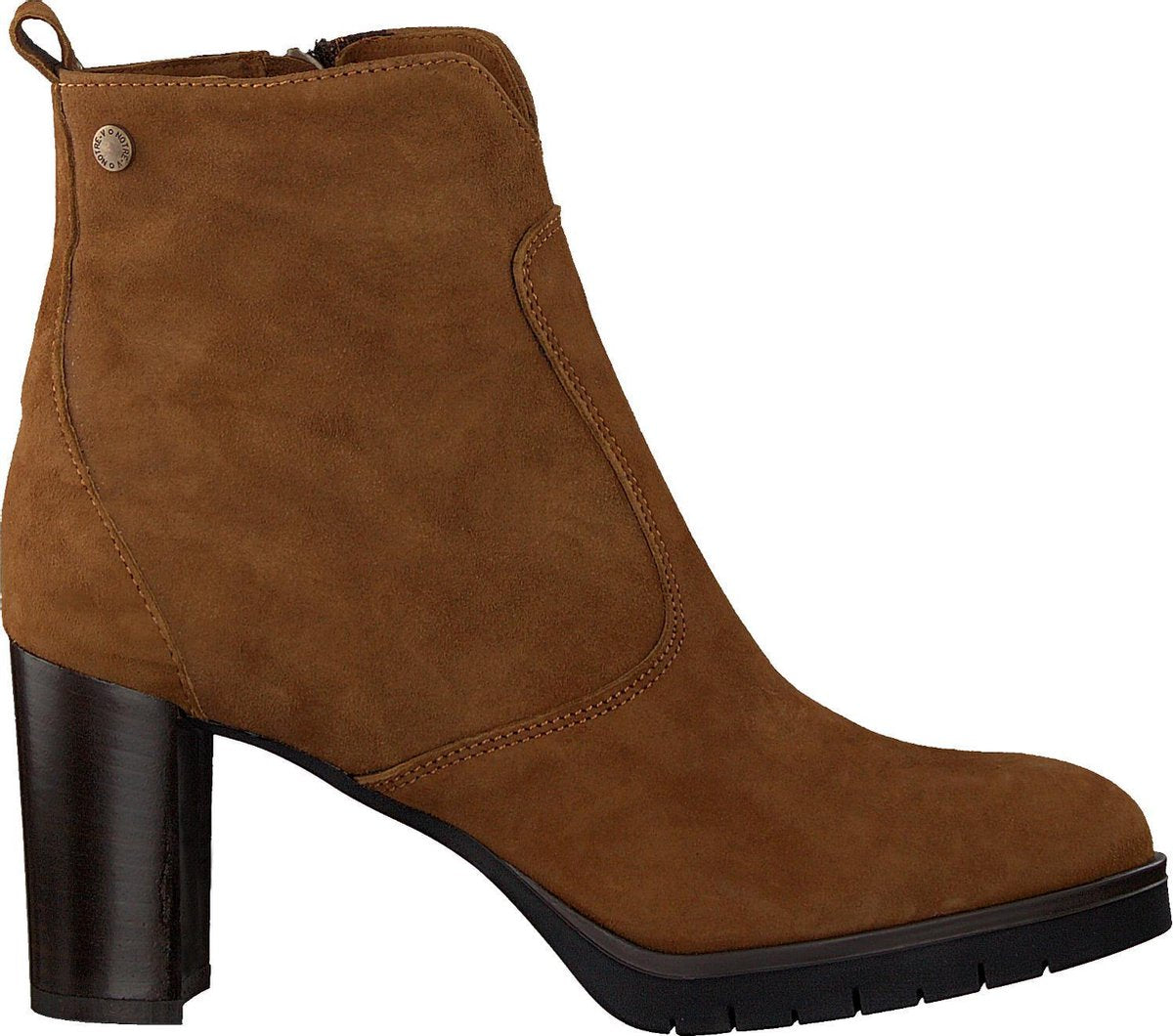 Notre-V 01-394 Enkellaarsjes - Enkelboots - Dames - Cognac - Maat 38