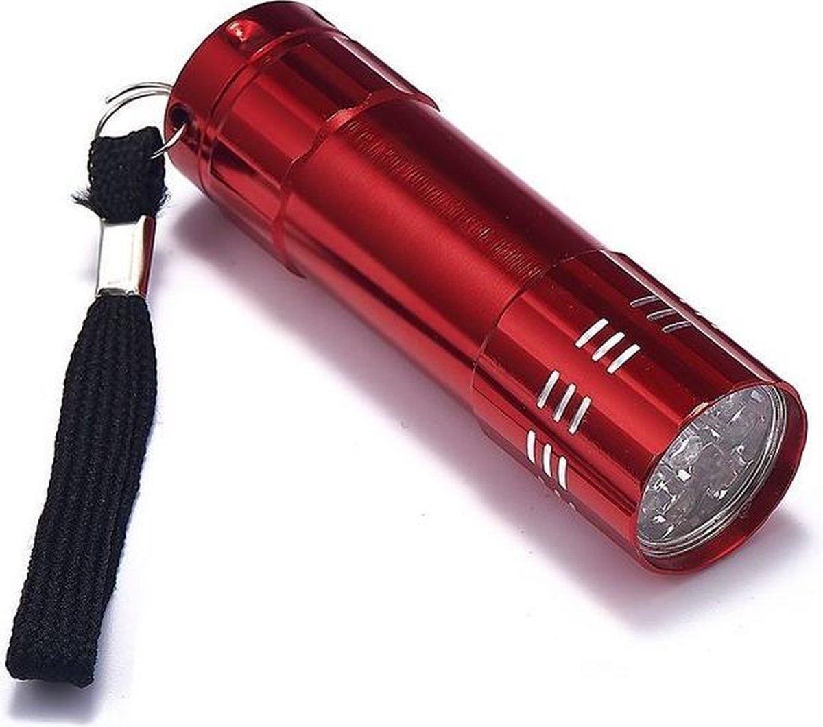 Mini zaklamp 9 LED Aluminium UV Ultra Violet paars licht - Rood