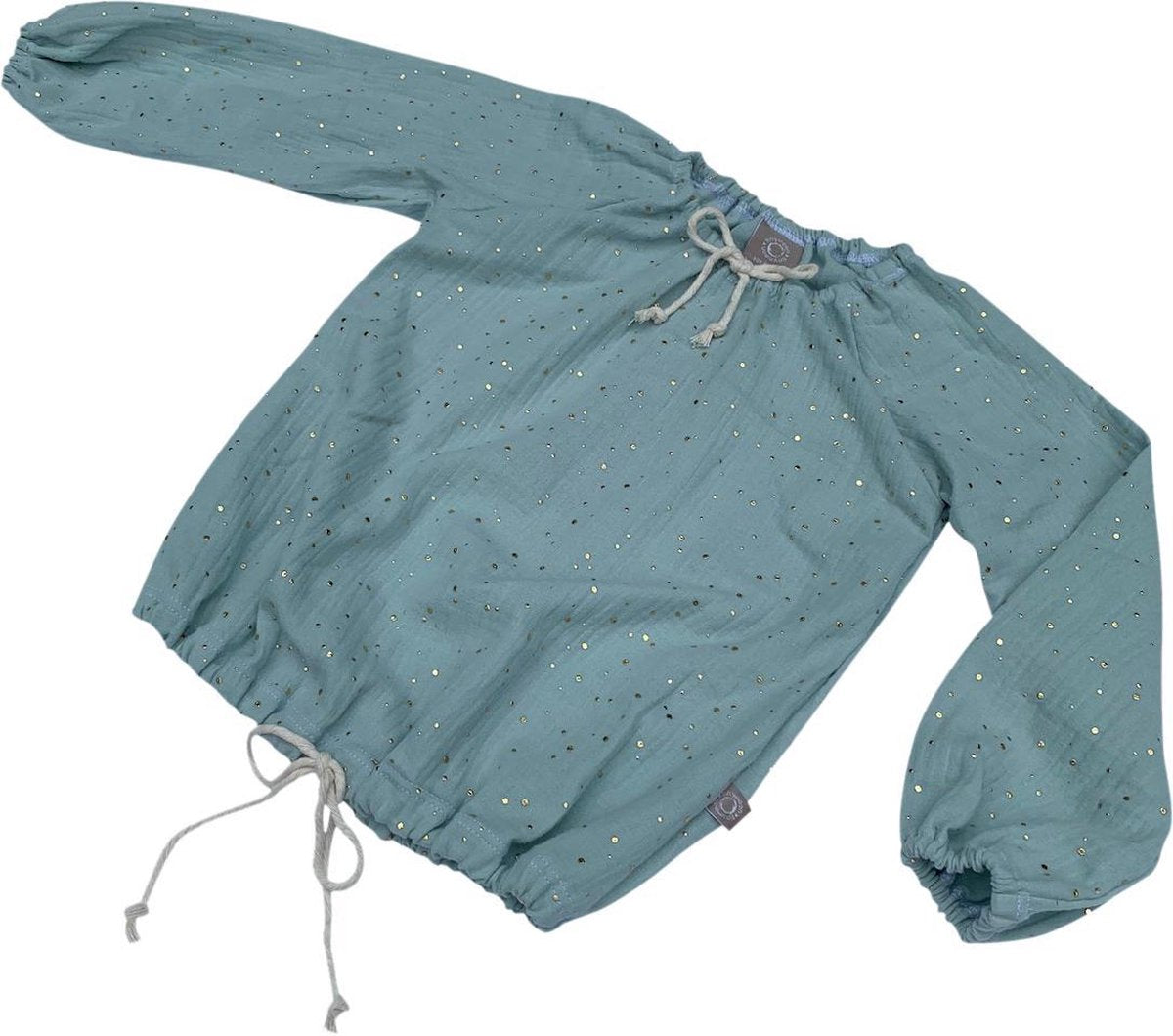 tinymoon Meisjes Blouse Gold Speckles – model Balloon – Mint – Maat 86/92
