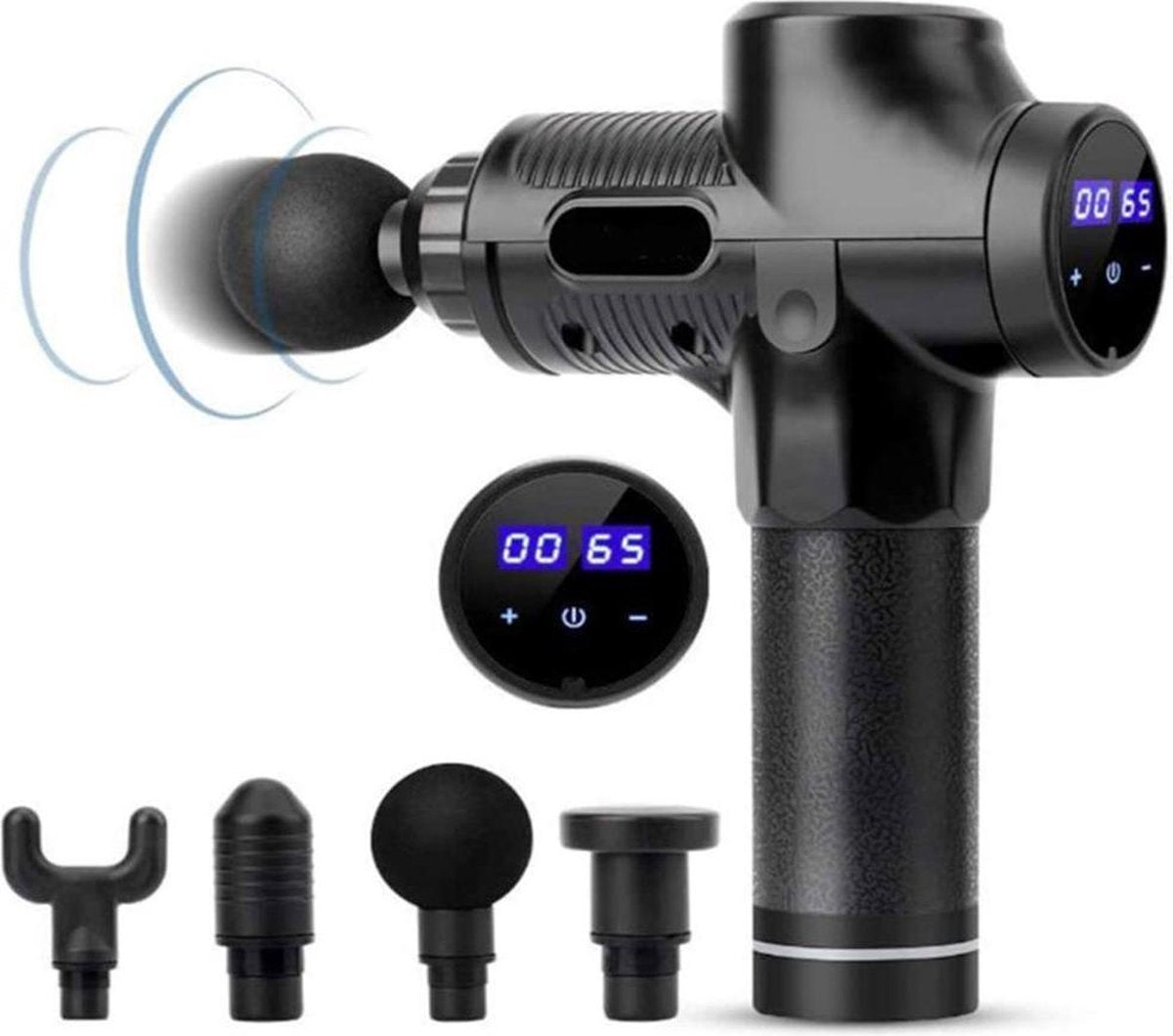 FitForYou - Professionele Massage Gun - 30 standen - 6 kopstukken - Klop en Vibratie Massage - Sport en Ontspanning