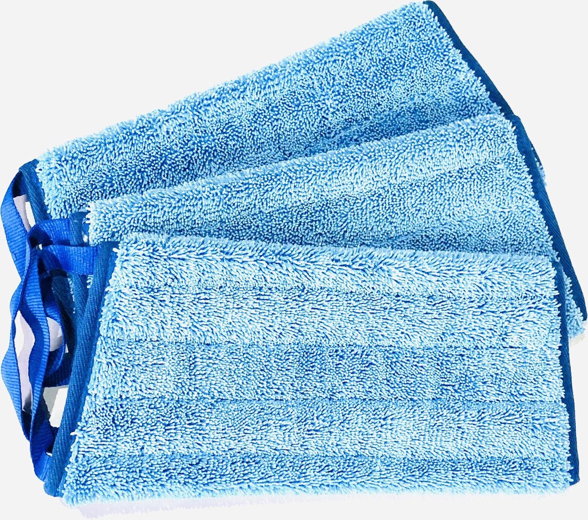 3 stuks dweilen - vloermoppen 30x15cm Microvezel blauw