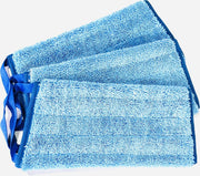 3 stuks dweilen - vloermoppen 30x15cm Microvezel blauw