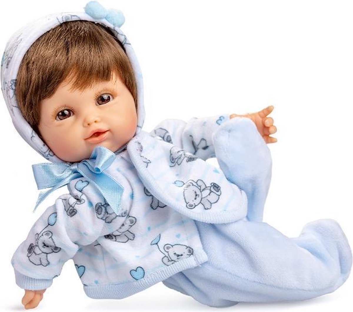 Berjuan Babypop 25 Cm Meisjes Viny/textiel Wit/blauw