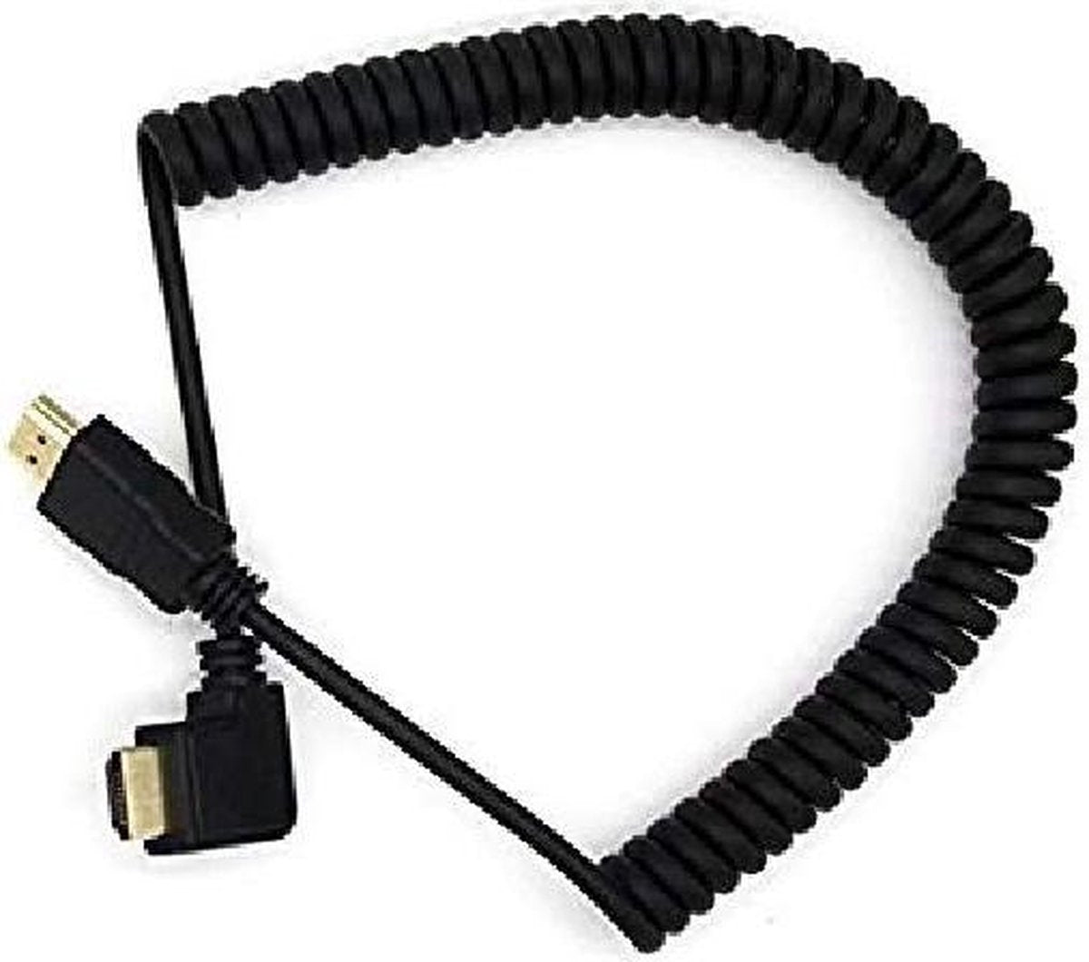 Coretek HDMI spiraalkabel - 90° haaks naar rechts - versie 1.4 (4K 30Hz) - 2 meter