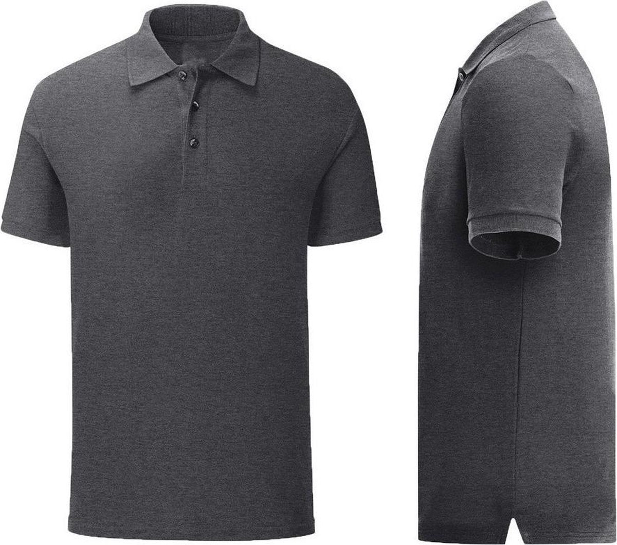 Senvi Getailleerde Polo zacht aanvoelend Kleur donker grijs melee Maat S