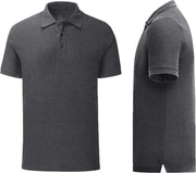 Senvi Getailleerde Polo zacht aanvoelend Kleur donker grijs melee Maat S