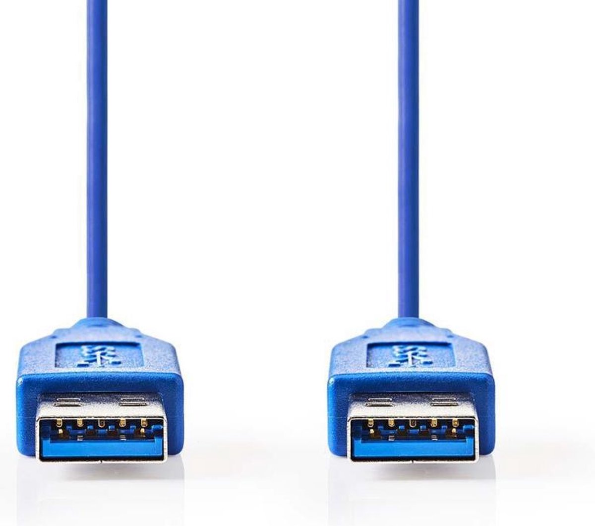 USB-Kabel | USB 3.2 Gen 1 | USB-A Male | USB-A Male | 5 Gbps | Vernikkeld | 2.00 m | Rond | PVC | Blauw | Polybag