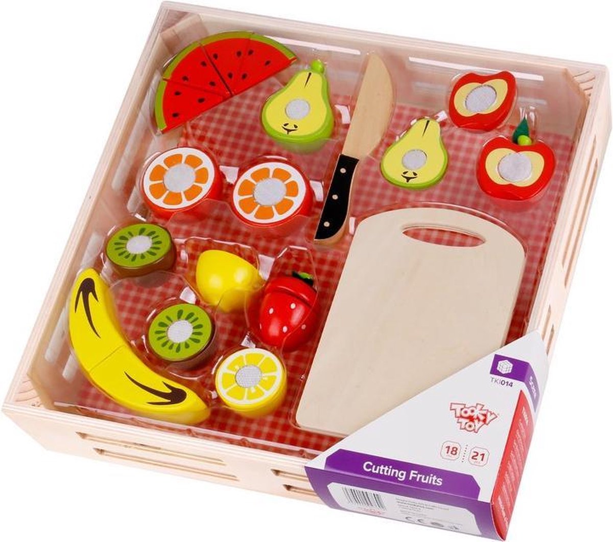 Tooky Toy Snijfruitset Junior 40 X 35 Cm Hout 21-delig