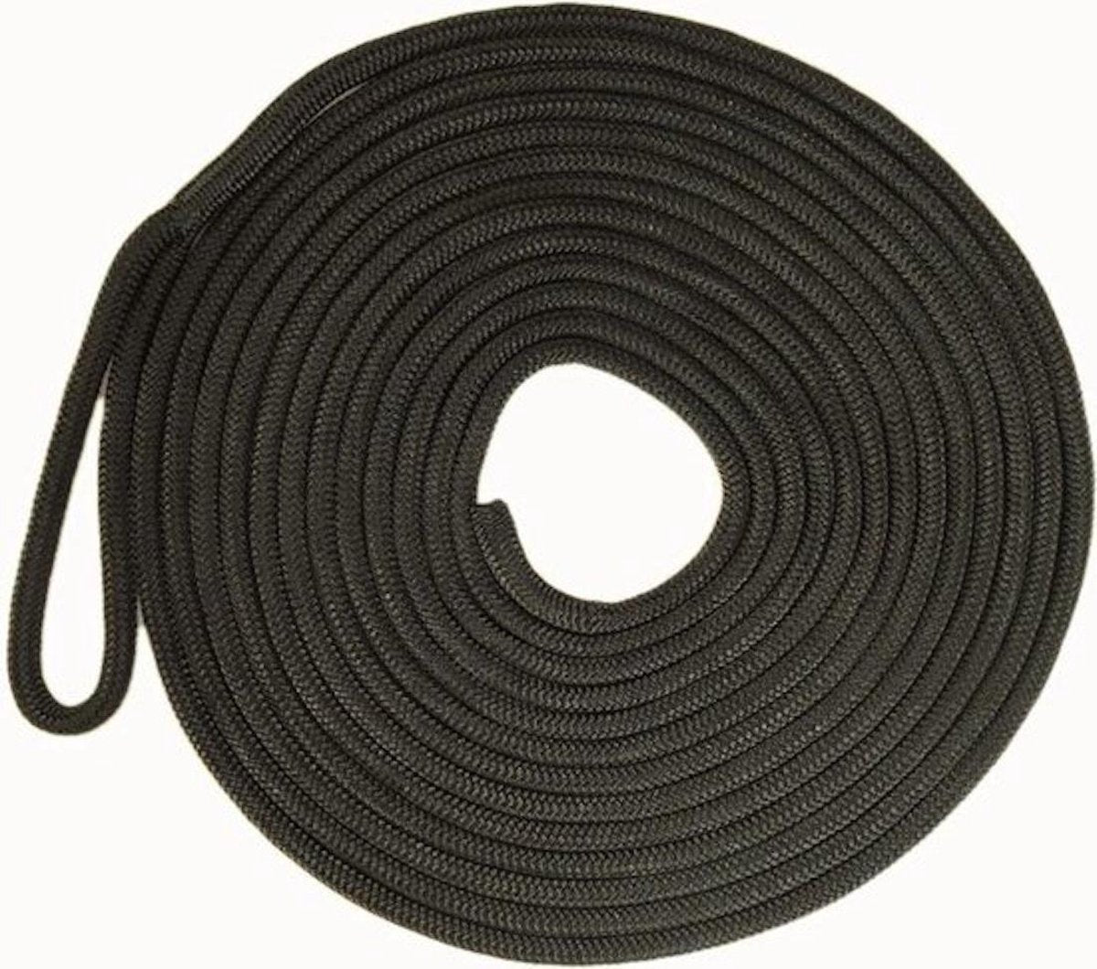 Landvast - Double braided Polyester - 12 mm x 8 mtr Zwart
