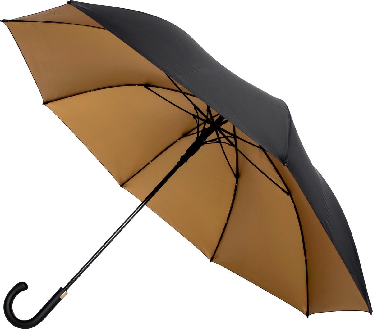 Falcone Golfparaplu 93 X 120 Cm Polyester/fiberglass Zwart/goud